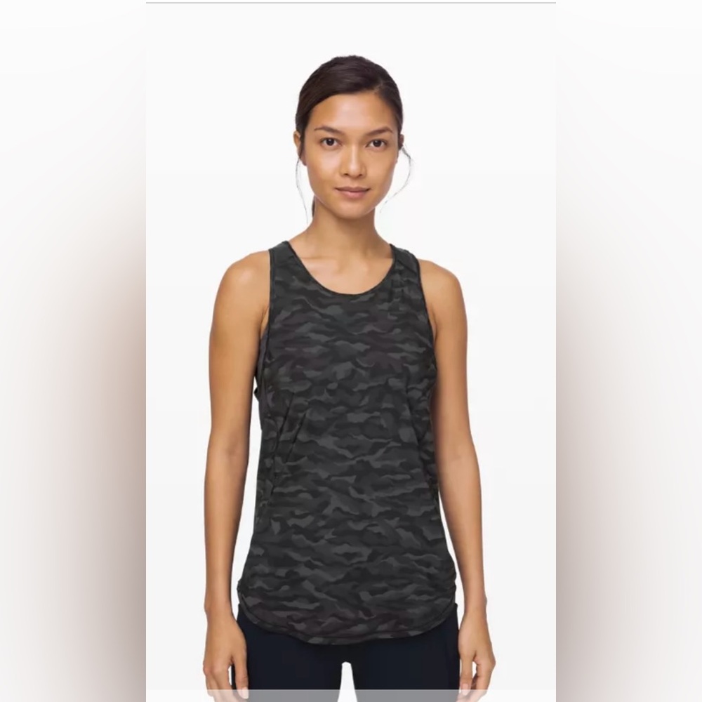 🖤EUC- Lululemon Sculpt Tank II Sequoia Camo Print Deep Coal Black / Black Style